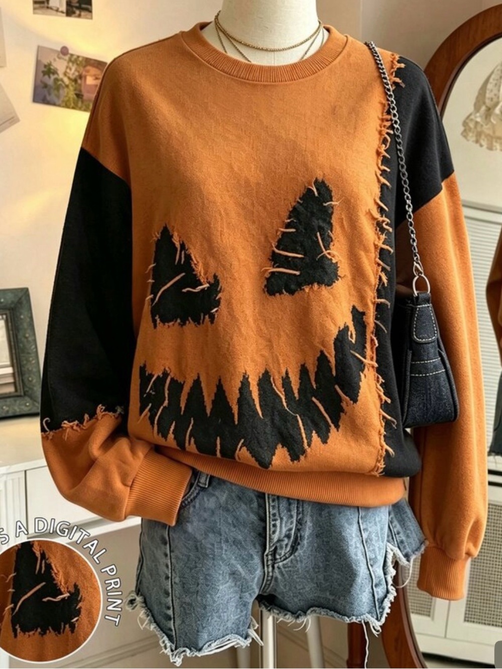Women's Halloween Pumpkin Sweatshirt